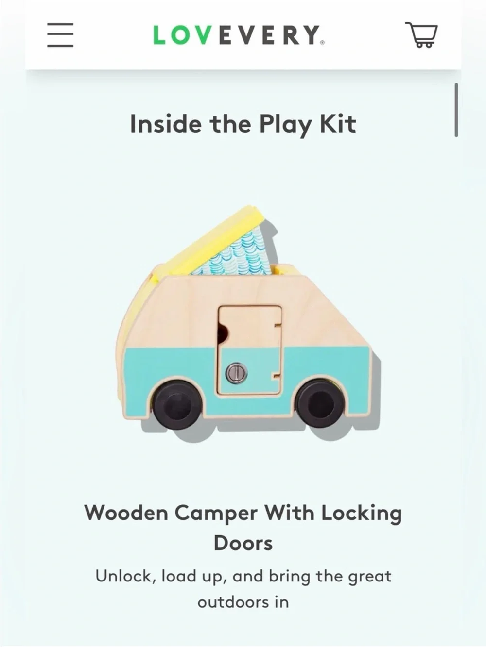 Lovevery Wooden Camper and Van Go Outdoor Adventure Kits